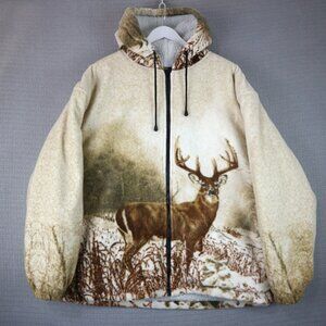 Sofari Collections Canada Fleece Zip Up Hoodie Deer XL